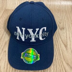 Elidan NYC New York City Baseball Cap Mens OSFM Navy Blue Excellent Embroidered